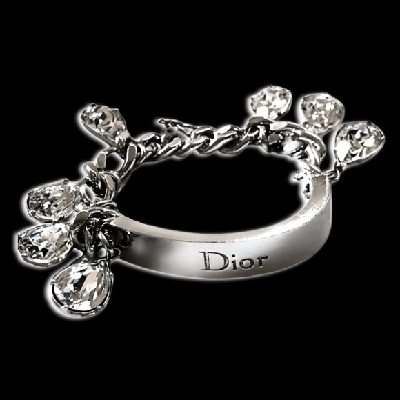 Dior Jewelry - Dior Vintage By Galliano Y2K Crystal Charm Embellished Logo ID Gambler Bracelet